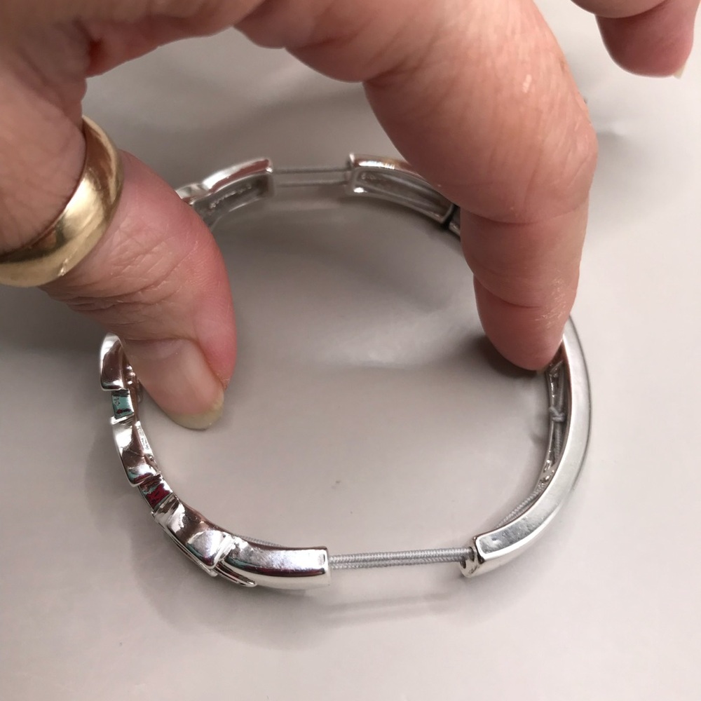 Thalia Sodi Silver-Tone Leaf Stretch Bracelet - Picture 4 of 5